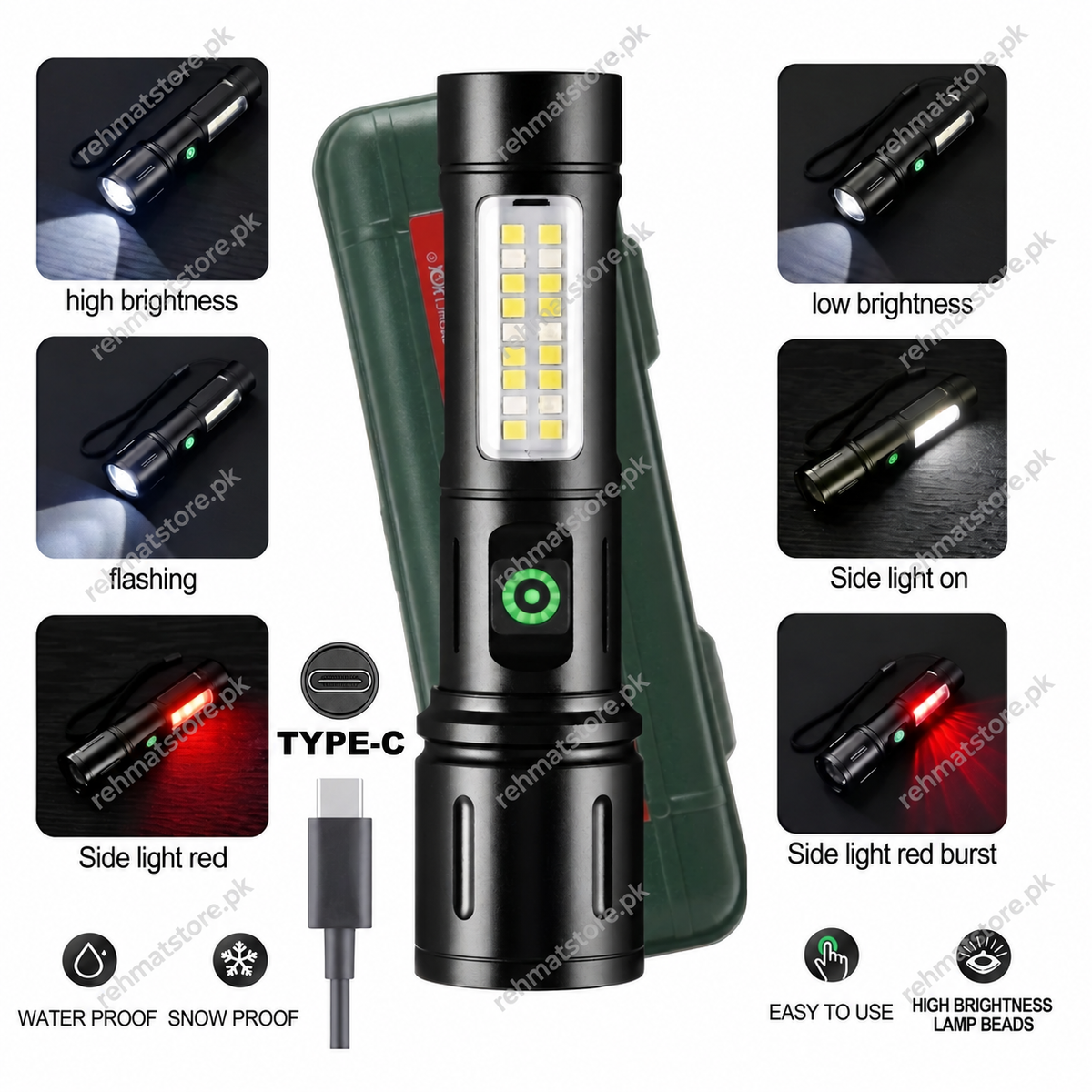 Pocket Torch Light / Flashlight | Zoomable | Type-C Charging | RUILANG RL-603