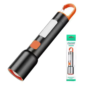 Multifunctional Metal 3 color emitting Zoom Torch Light / Flashlight | Type-C | 636-6