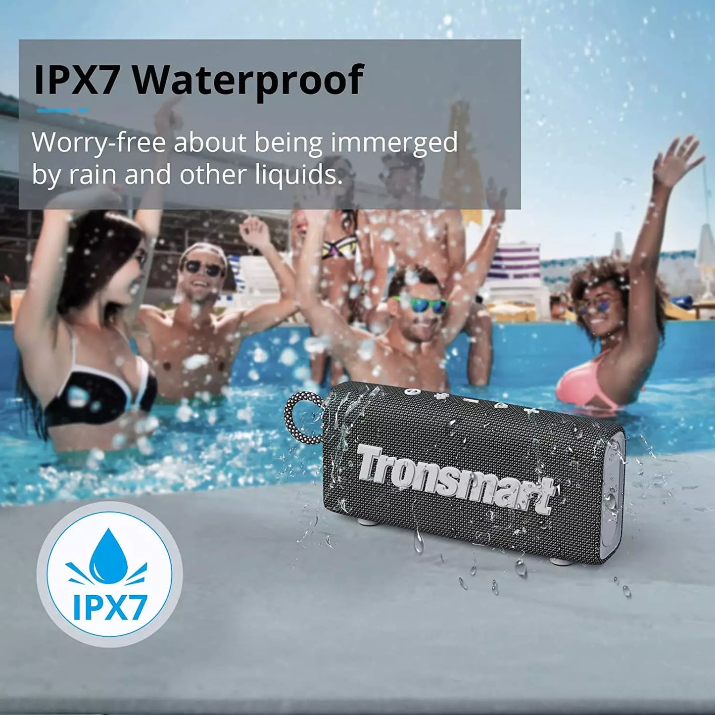 Tronsmart IPX7 Waterproof 10W Rechargeable BT Speaker | Trip - Blue