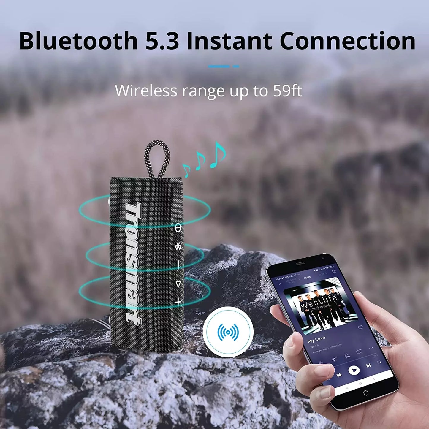 Tronsmart IPX7 Waterproof 10W Rechargeable BT Speaker | Trip - Blue