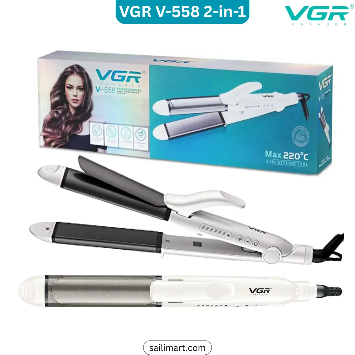 VGR V-558 Professional 2-in-1 Hair Straightener & Curler.
