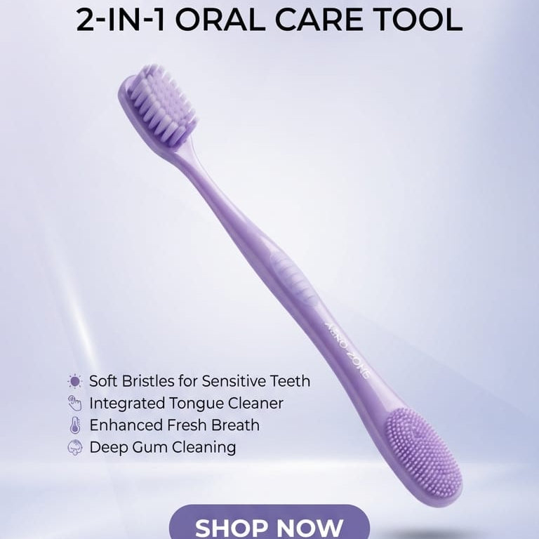 Aero-Zone 2-in-1 Toothbrush | 2-sided tongue cleaner