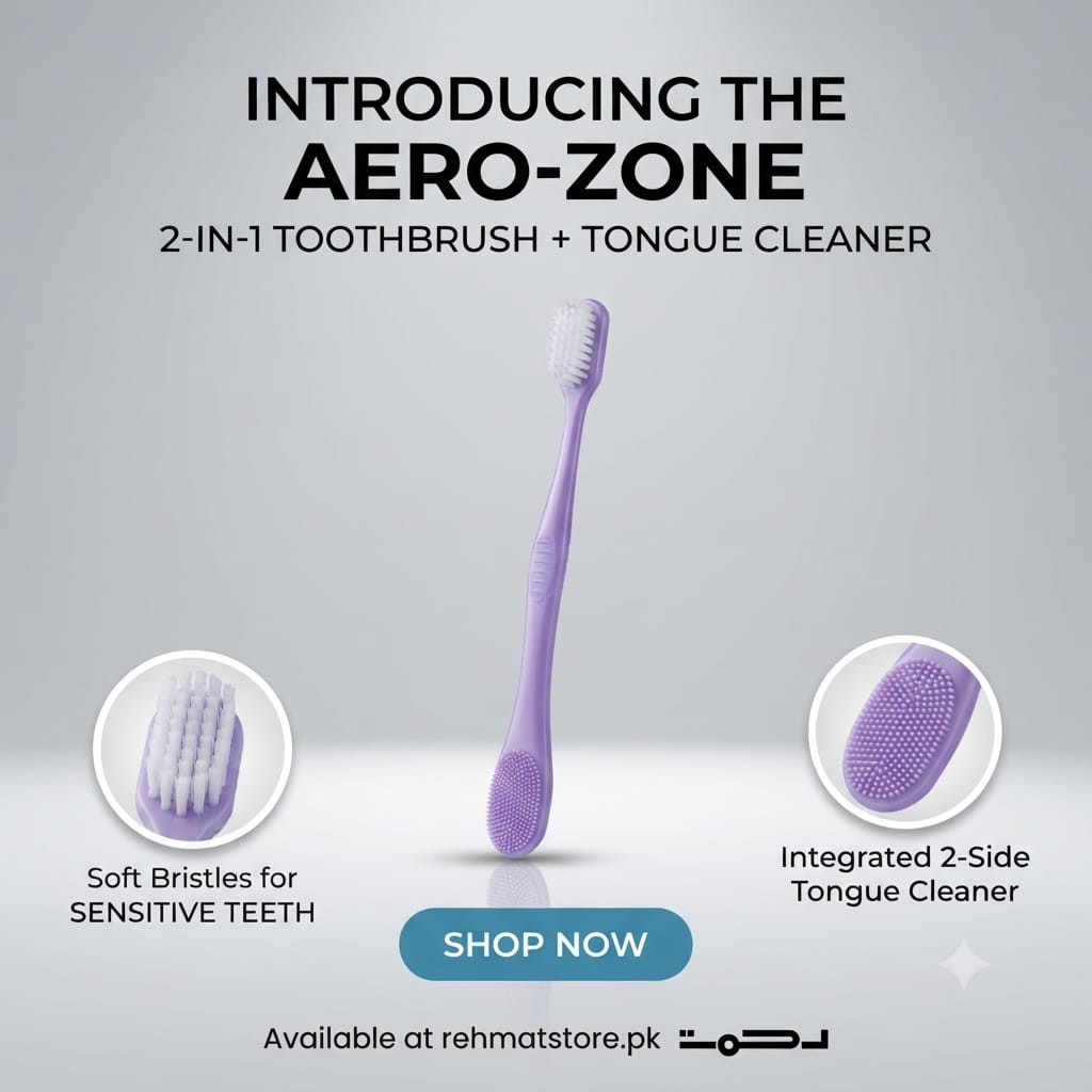 Aero-Zone 2-in-1 Toothbrush | 2-sided tongue cleaner
