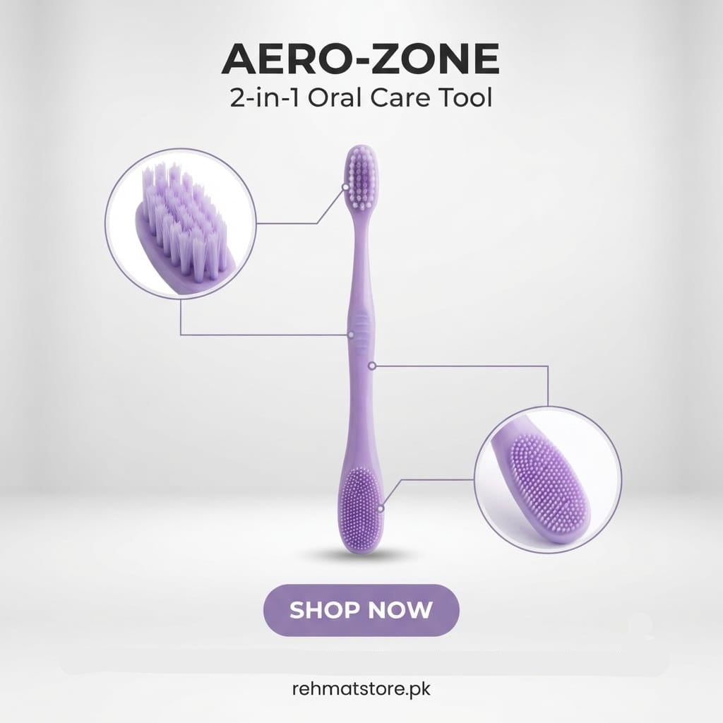 Aero-Zone 2-in-1 Toothbrush | 2-sided tongue cleaner