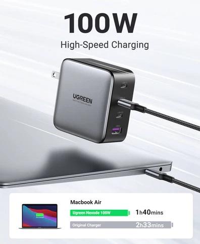 Ugreen 100W GaN PD Charger Set with 1.5m 100W C-C Cable | Latest X564/10375