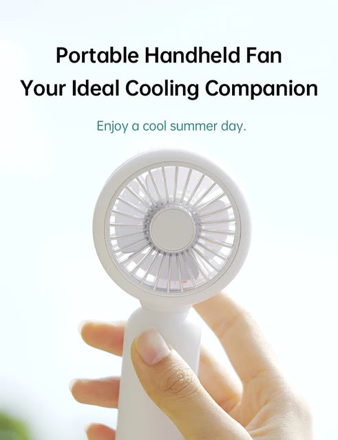 Portable & Rechargeable Mini Handy Fan | USB-A to Barrel | WEGO YM88206 | White