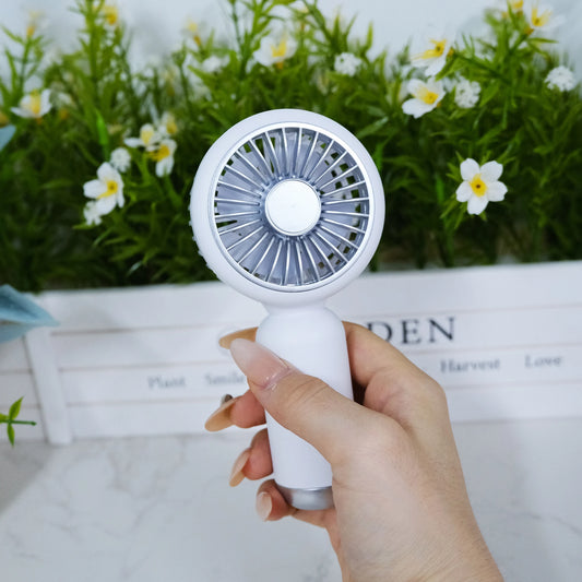 Portable & Rechargeable Mini Handy Fan | USB-A to Barrel | WEGO YM88206 | White