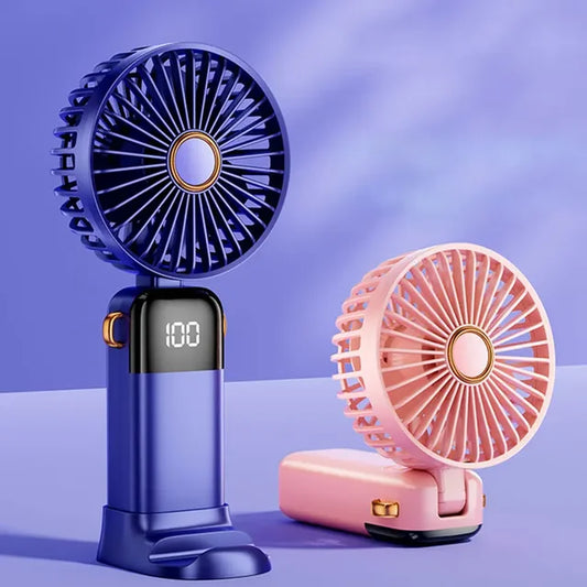 Portable & Rechargeable Digital Display Handy Fan | Type-C | Funsnap Z101 | White