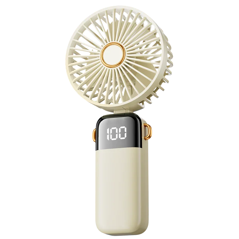 Portable & Rechargeable Digital Display Handy Fan | Type-C | Funsnap Z101 | White