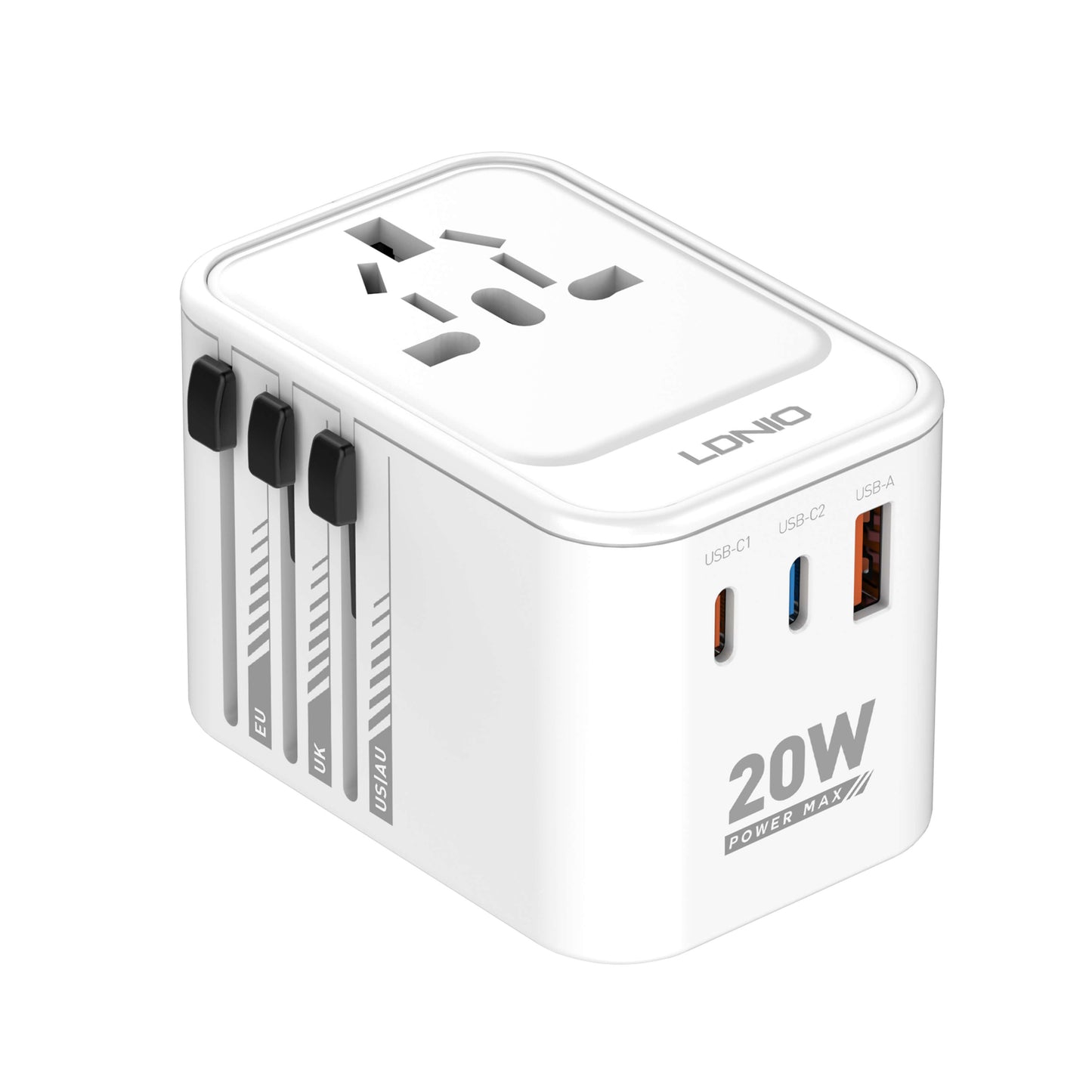 LDNIO 20W 3 USB Travel convertor GaN Wall Charger | 2C+1A | Z9