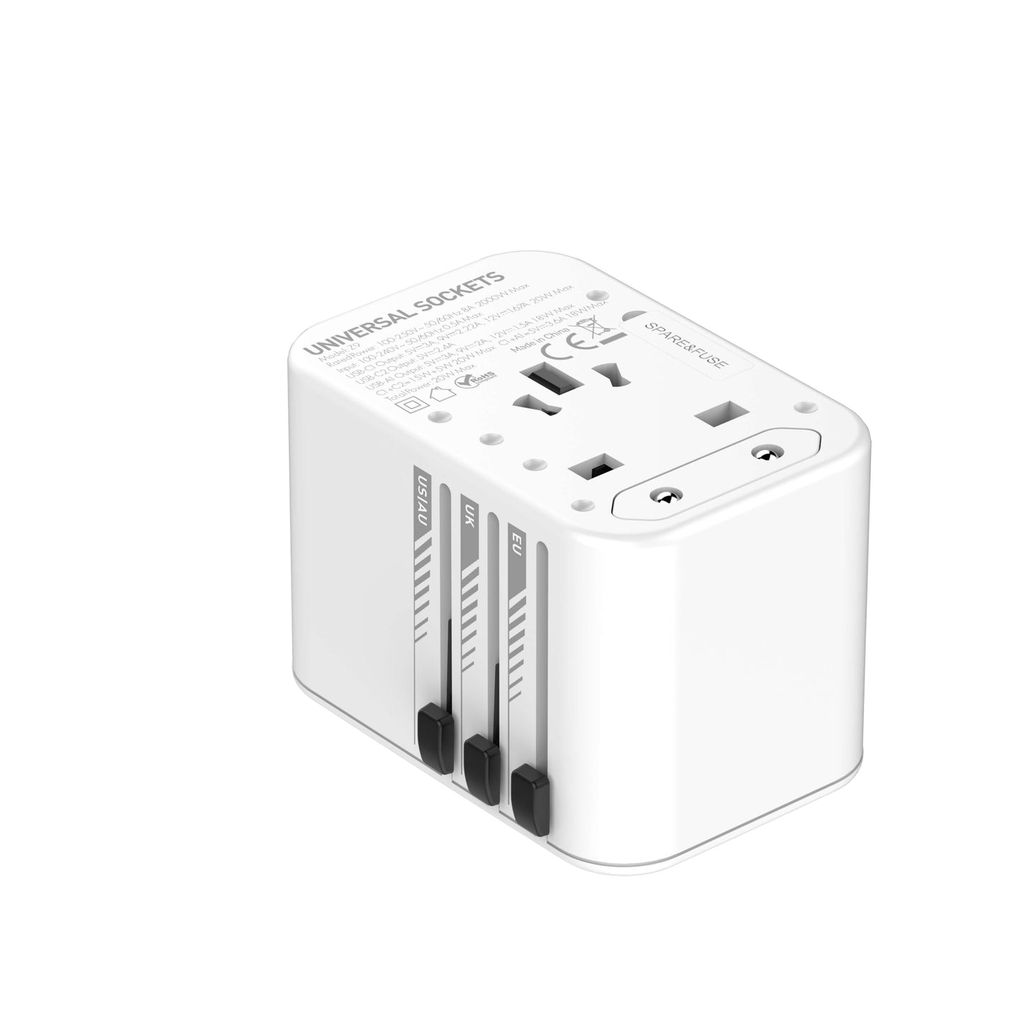 LDNIO 20W 3 USB Travel convertor GaN Wall Charger | 2C+1A | Z9