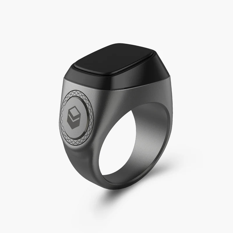 iQIBLA Smart Metal Zikr Ring M02 | 20mm in Graphite/Gold/Green