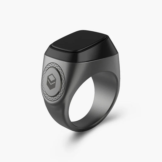 iQIBLA Smart Metal Zikr Ring M02 | 20mm in Graphite/Gold/Green