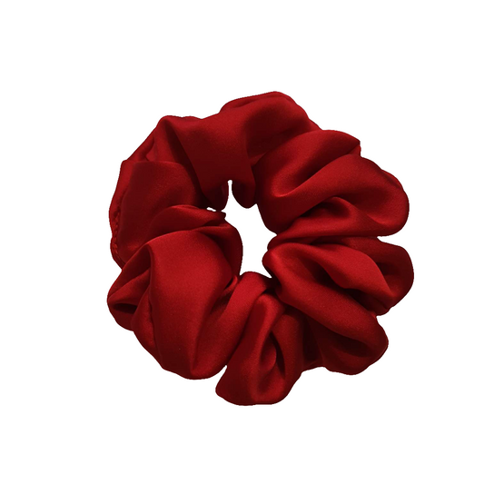 Cherry Red Silk Scrunchie | Hair Tie