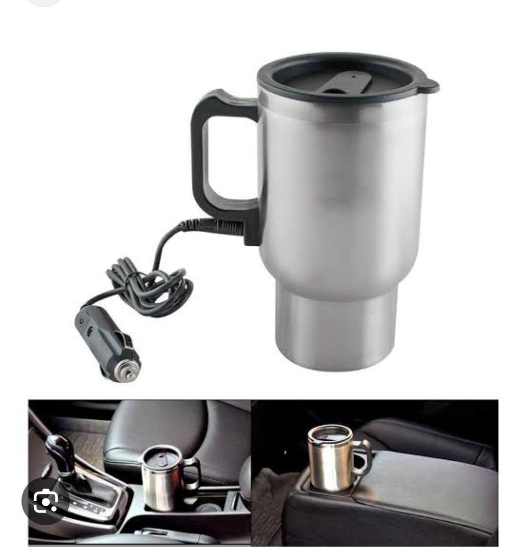 Car Travel Heating Cup Stainless Steel | 450ml | 12v | Car Cup Holder Friendly