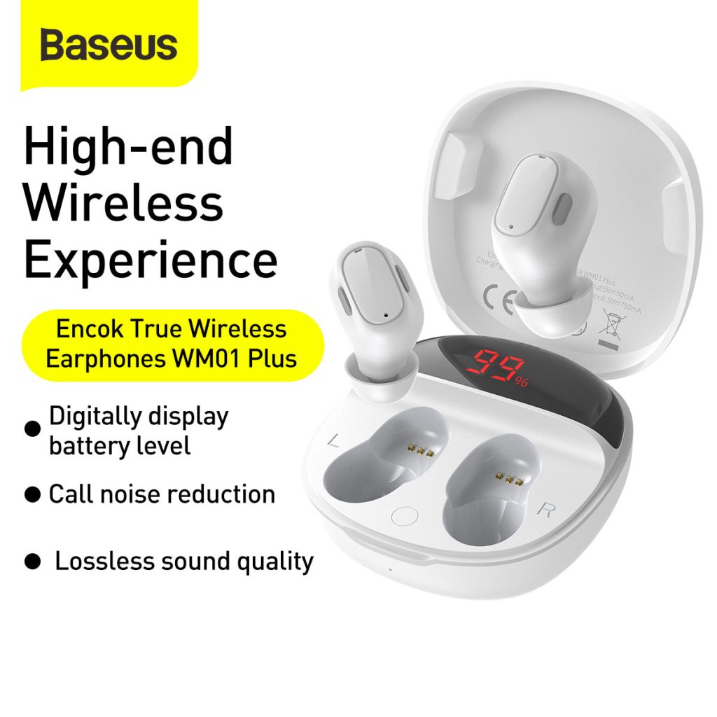 Baseus Encok WM01 Plus True Wireless Earphones | Bluetooth Earbuds with Digital Display