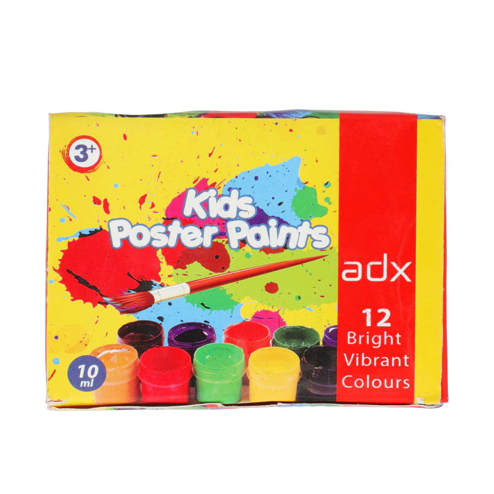 Adx Kids Poster Paints | 12 Bright Vibrant Colors, 10ml each