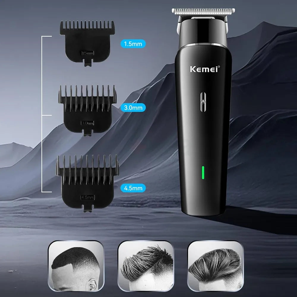 Kemei Rechargeable Hair Clipper | 3 Limit Combs (1.5, 3, 4.5mm) | KM-519A