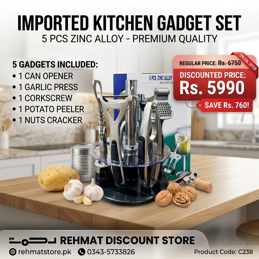 Imported Kitchen Gadget Set | 5 Pcs Zinc Alloy |