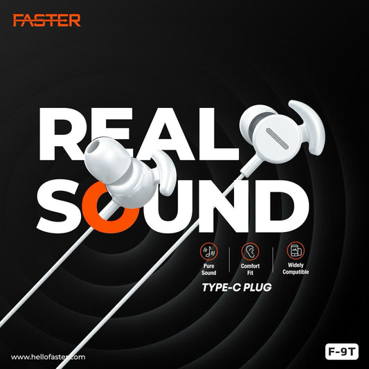 Faster F-9T Durable Type-C Handsfree | Clear Sound