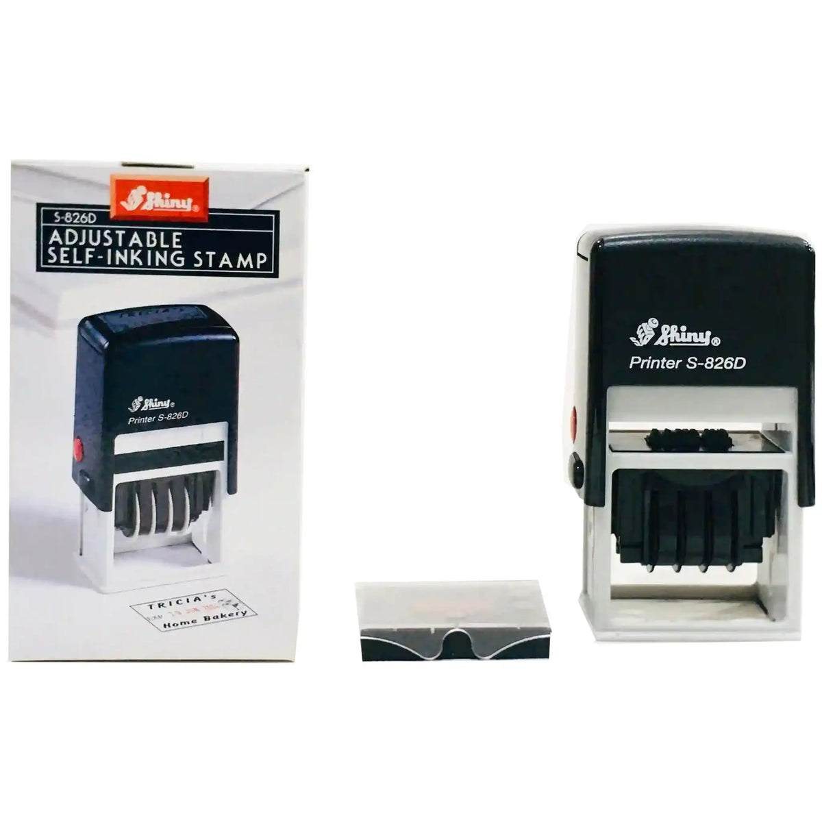 Self Inking Dater  Stamp S-826D | Shiny | Made in Taiwan
