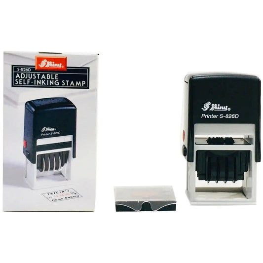 Self Inking Dater  Stamp S-826D | Shiny | Made in Taiwan