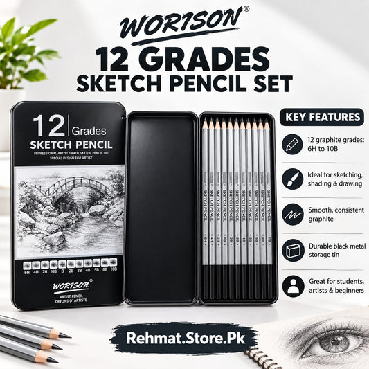 12 Grades Skecth Pencil Set | Worision