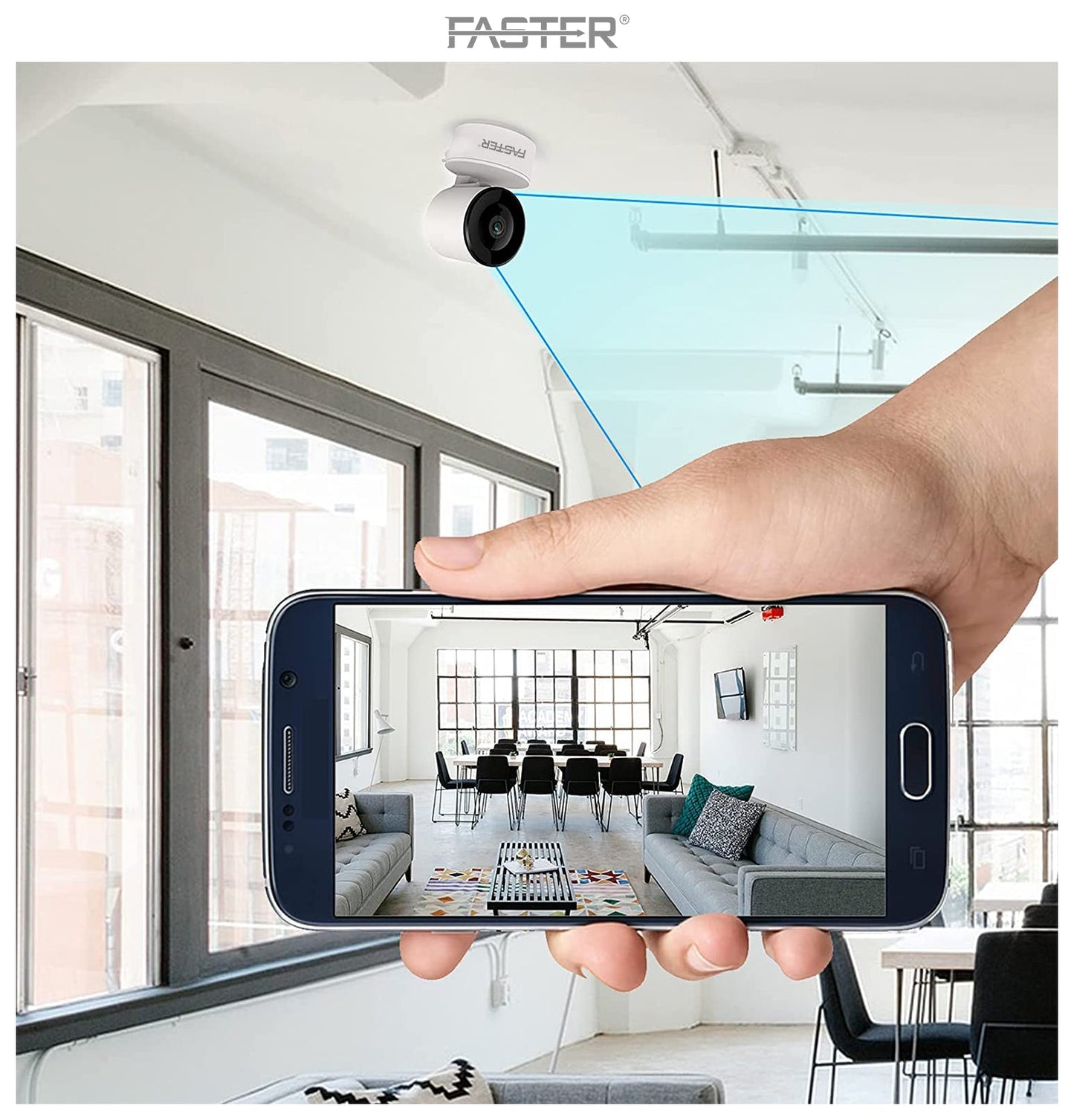 FASTER A20 1080p 360° HD WiFi Smart Security Camera | Motion Detection & Two-Way Audio