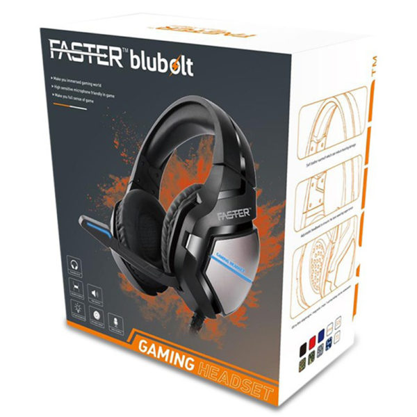 Faster Blubolt BG-200 Gaming Headset/Headphones | Noise Cancelling Microphone