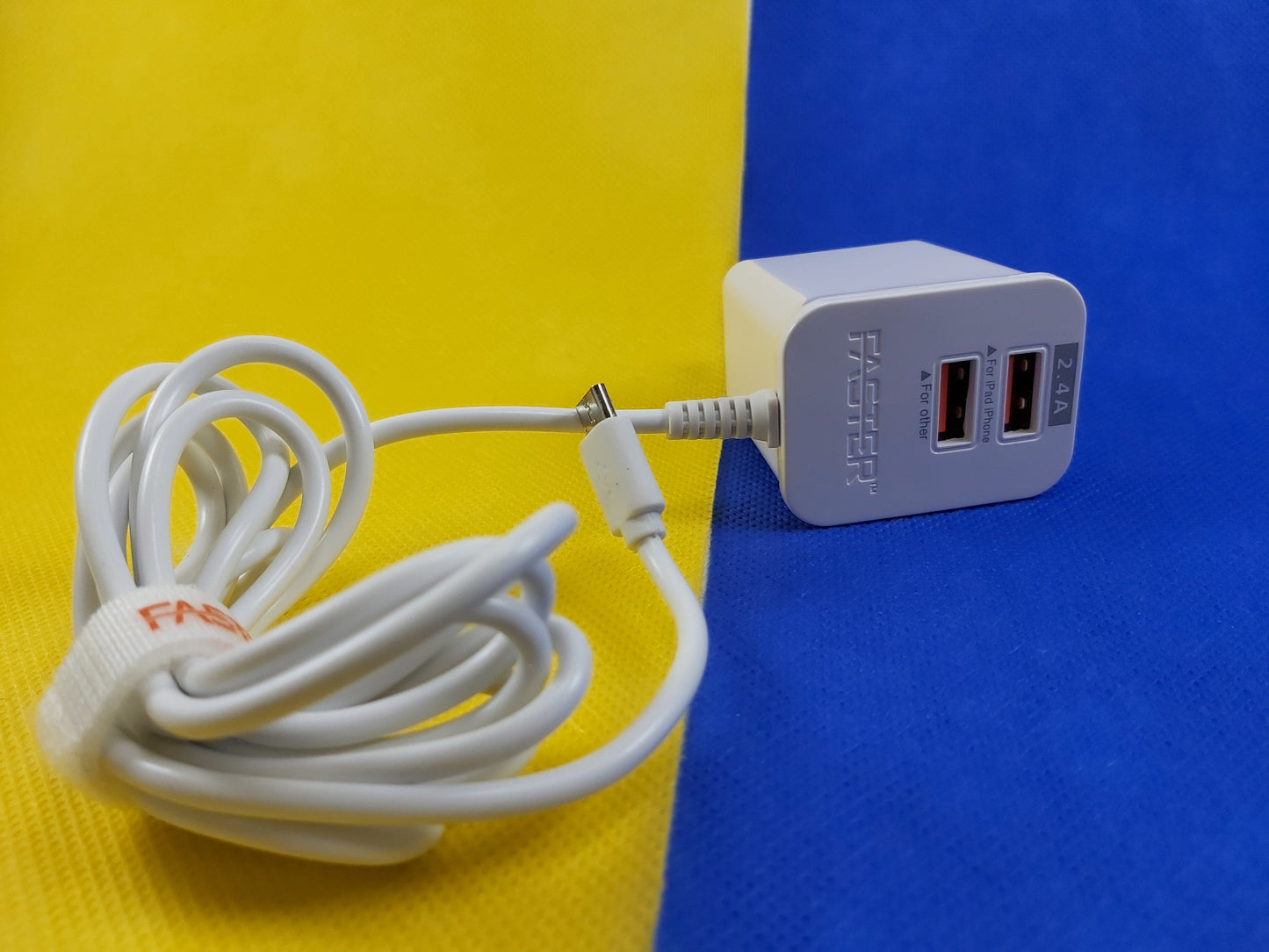 Faster Travel Charger | 2 USB ports + Attached Micro USB wire | FAC-300