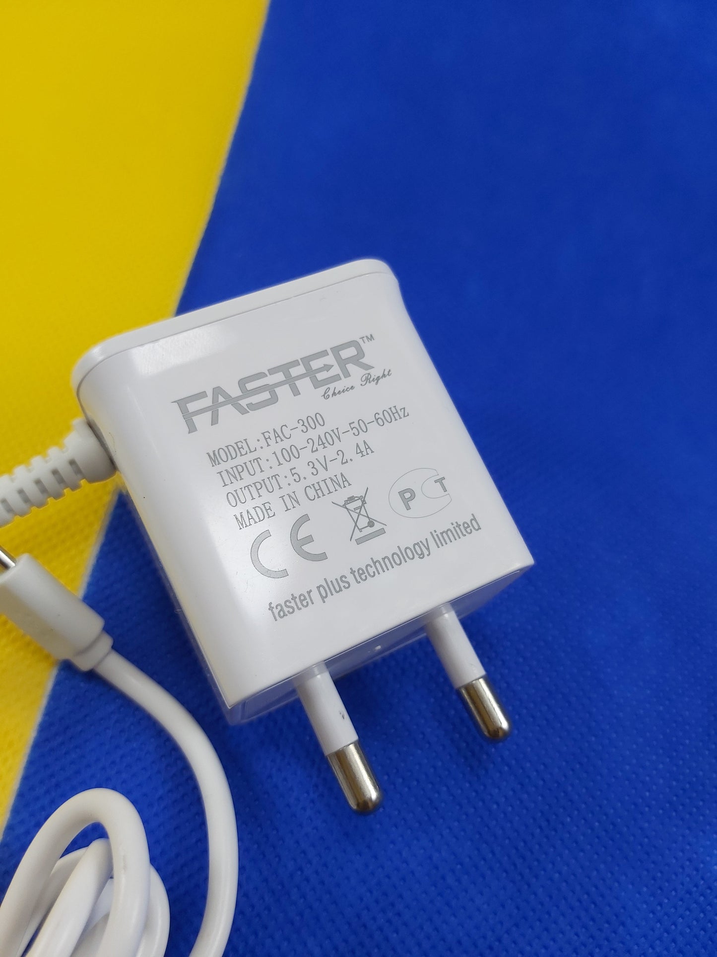 Faster Travel Charger | 2 USB ports + Attached Micro USB wire | FAC-300