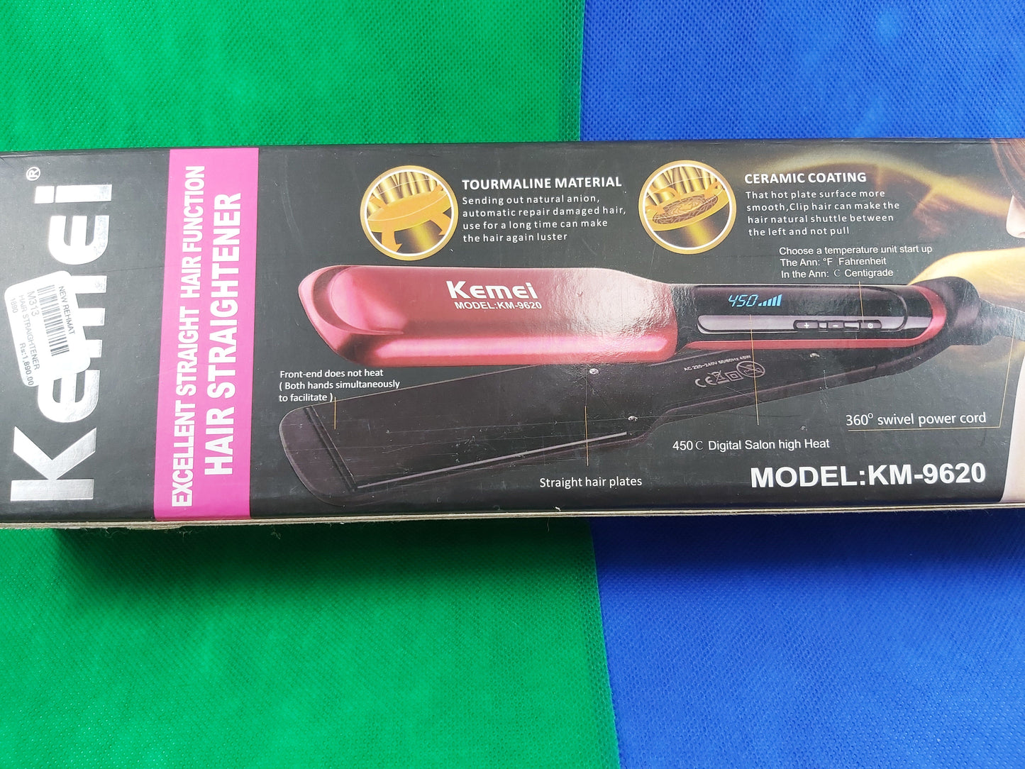 Kemei Hair Iron / Straightener | 45W | 450°F in 30sec