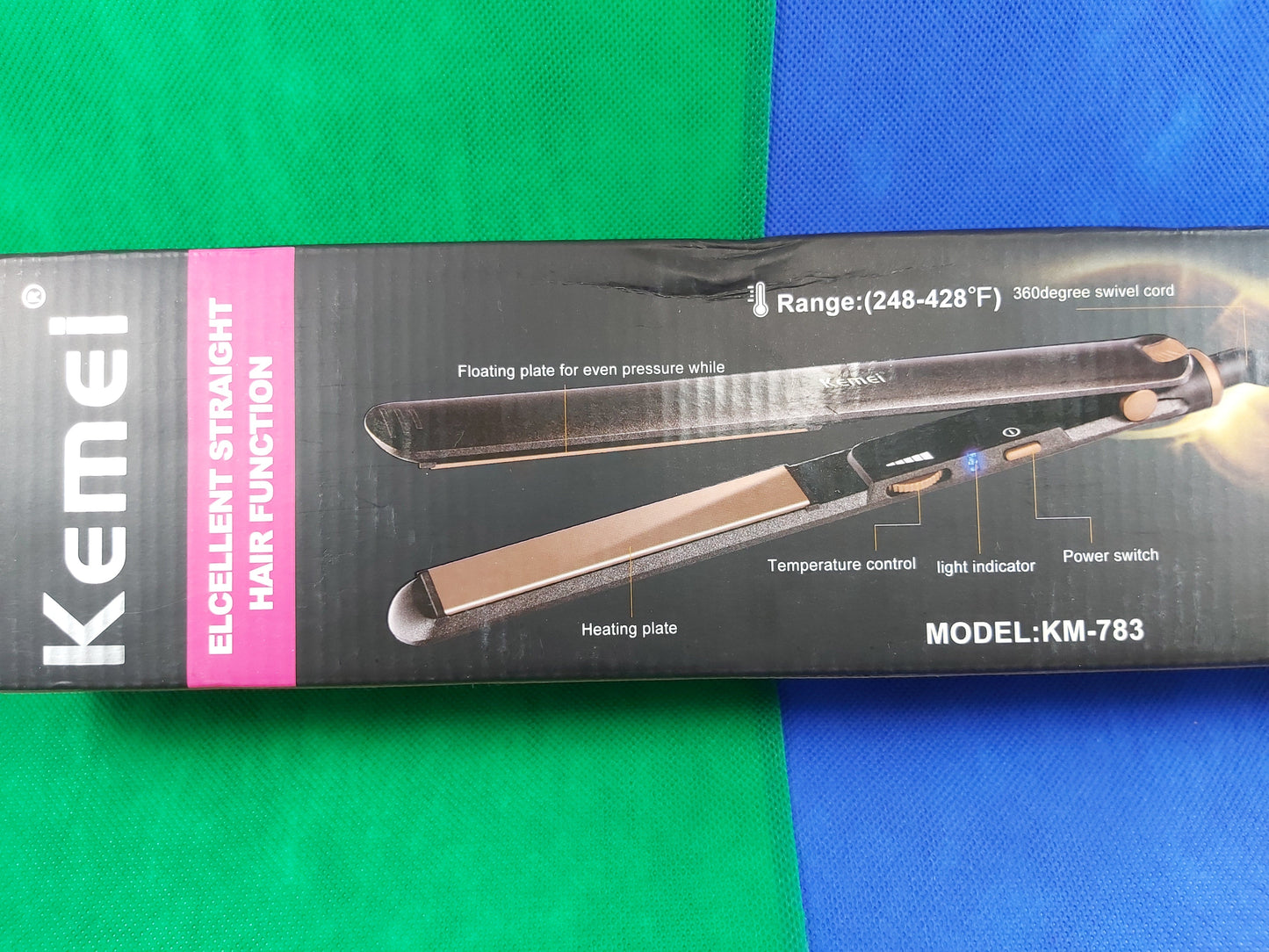 Kemei Hair Iron / Straightener | 45W | 428°F in 30 sec | 248°F - 428°F