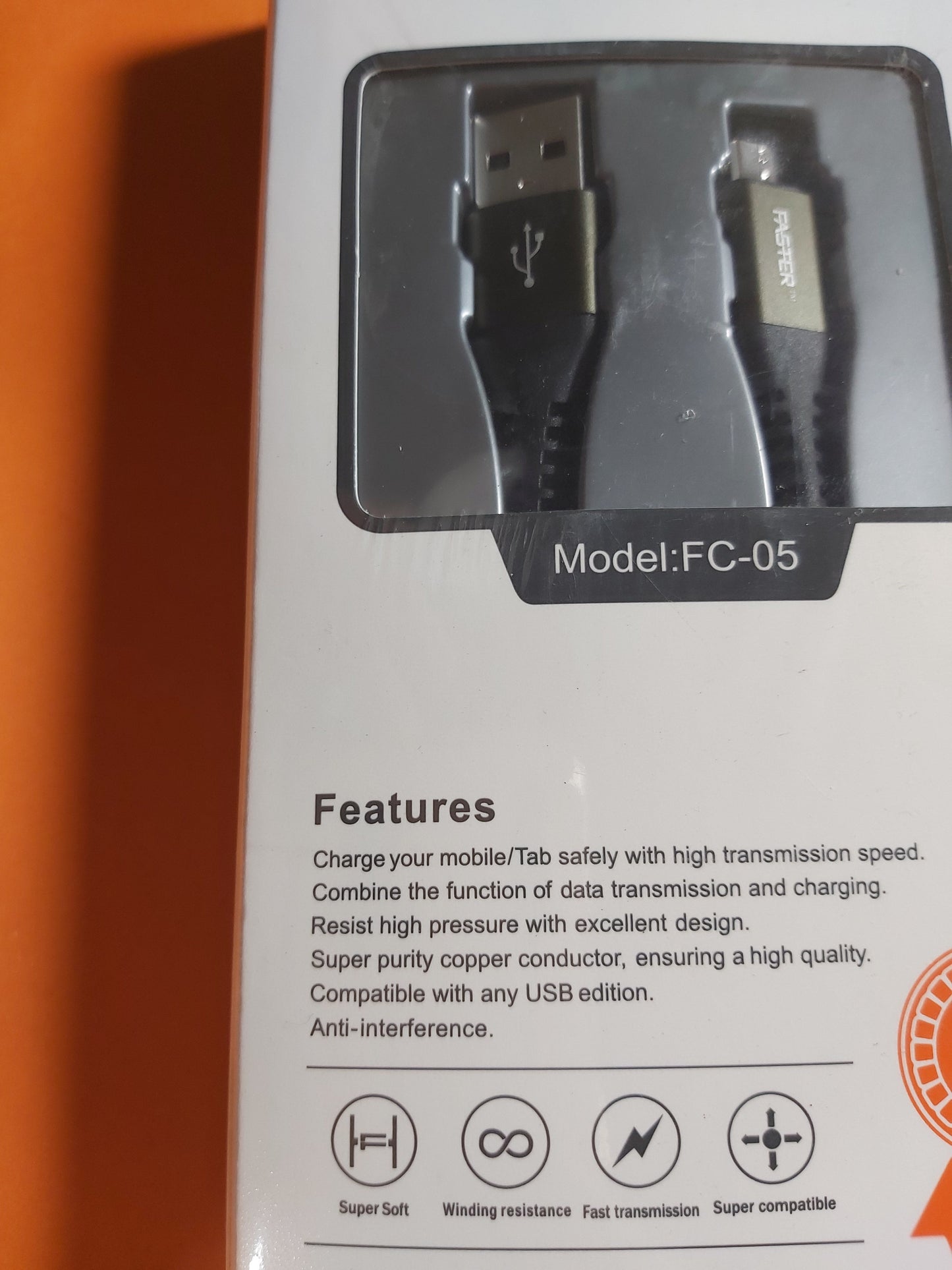 Faster Fast Fabric Braided Data & Charging Cable | Micro/Lightening/Type-C | 120cm | FC-05