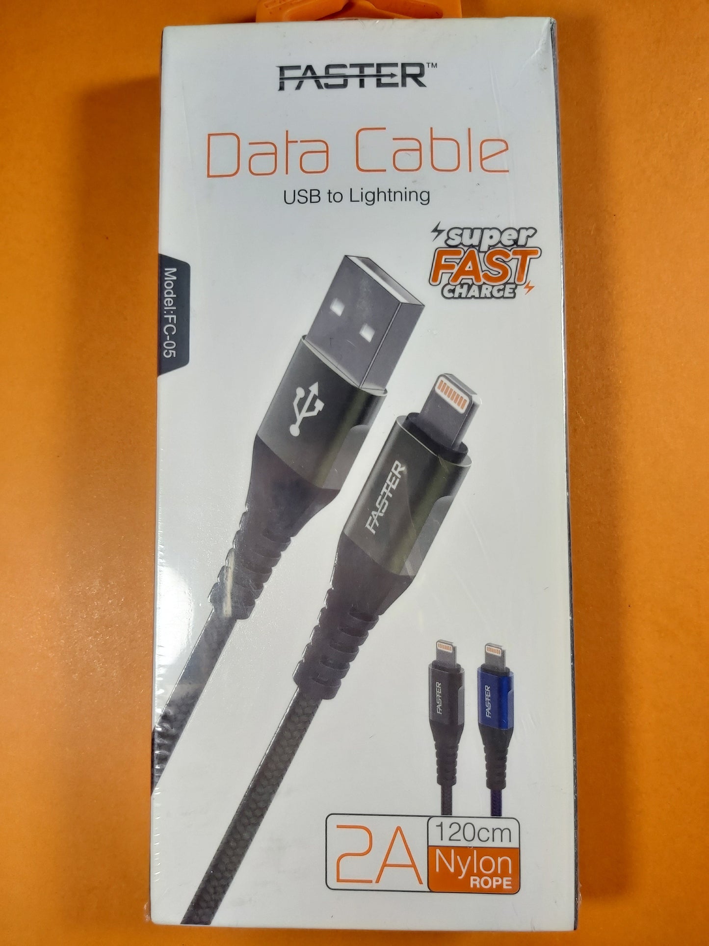 Faster Fast Fabric Braided Data & Charging Cable | Micro/Lightening/Type-C | 120cm | FC-05