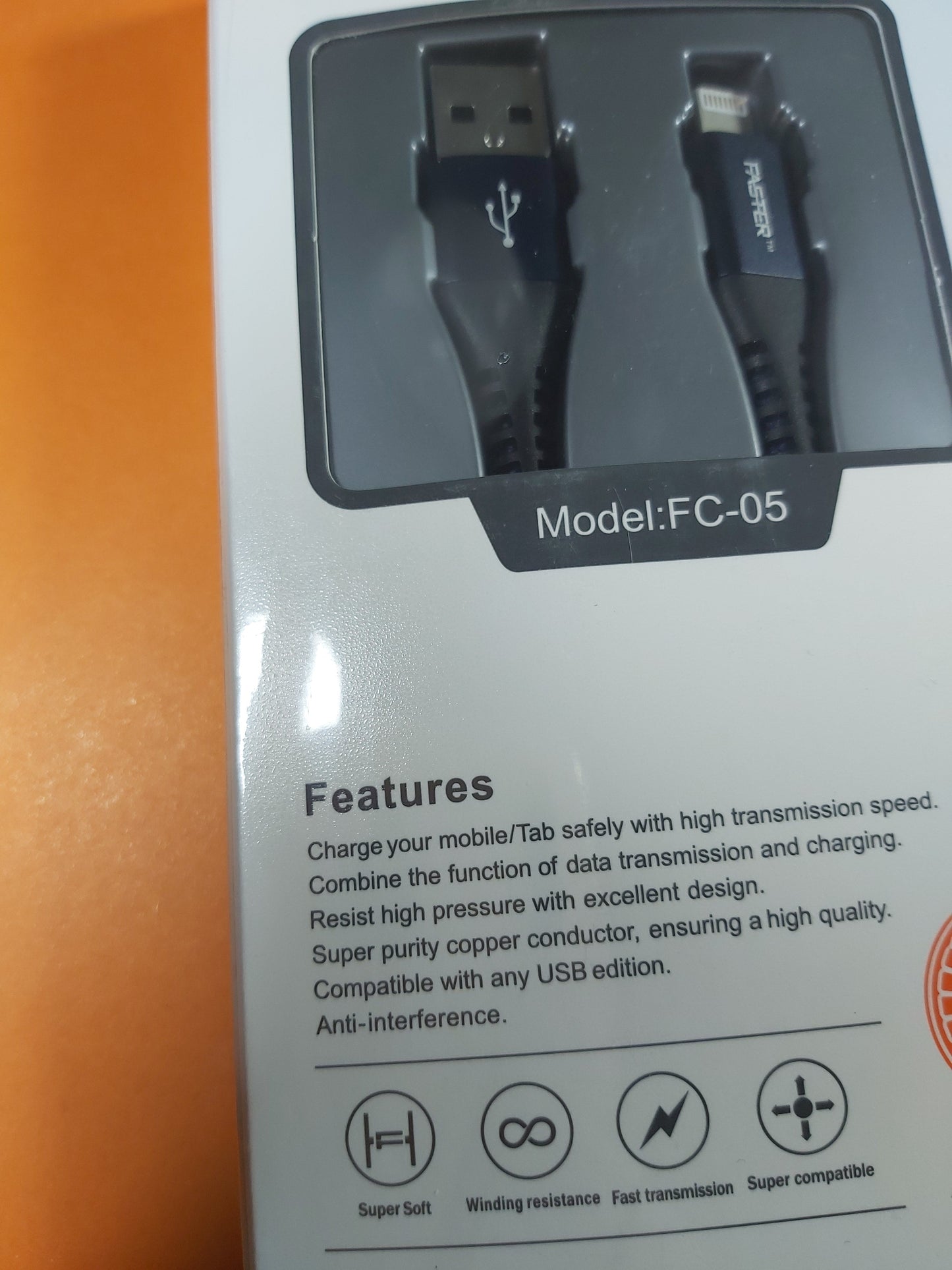 Faster Fast Fabric Braided Data & Charging Cable | Micro/Lightening/Type-C | 120cm | FC-05