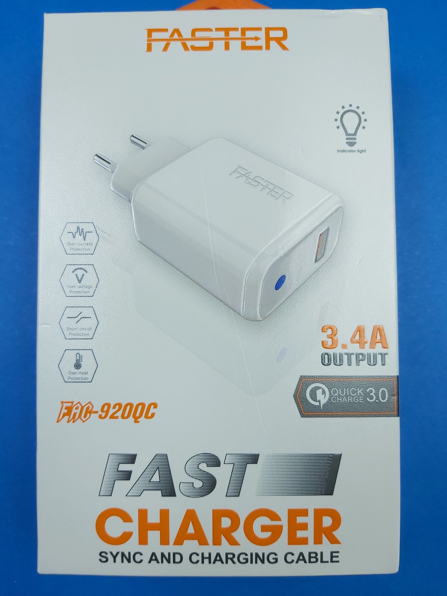 Faster QC3.0 18W Quick Charger | Type-C Braided Cable Included | FAC-920