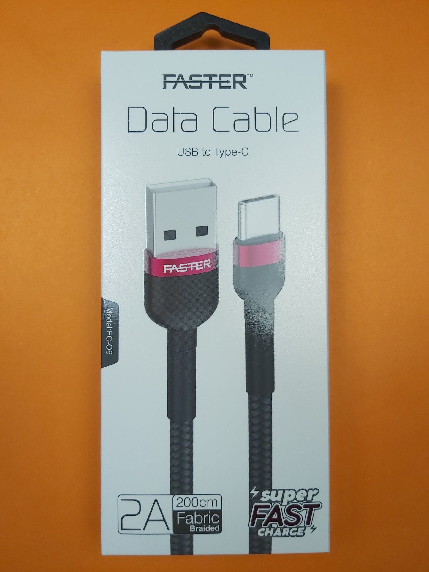 Faster Fabric Braided 2 meter Data & Charging Cable | Micro/Type-C | Super Durable | FC-06