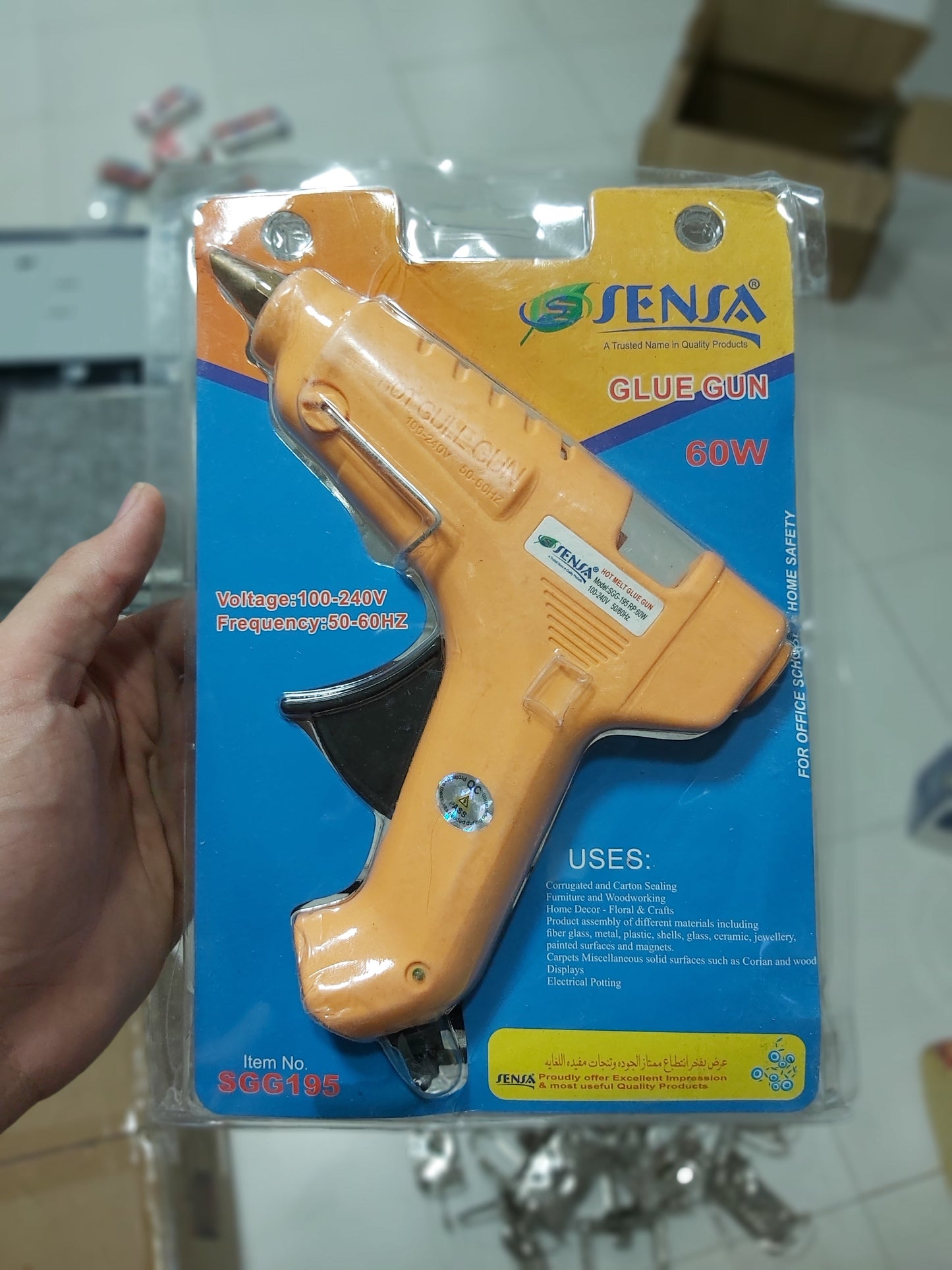 SENSA 60W Hot Glue Gun | Thick/Normal Rod | Light Indicator on handle | SGG195