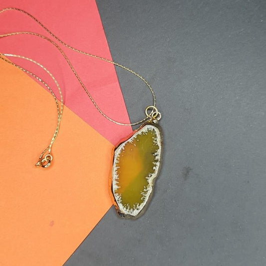 Yellow Clear Crystal Pendant