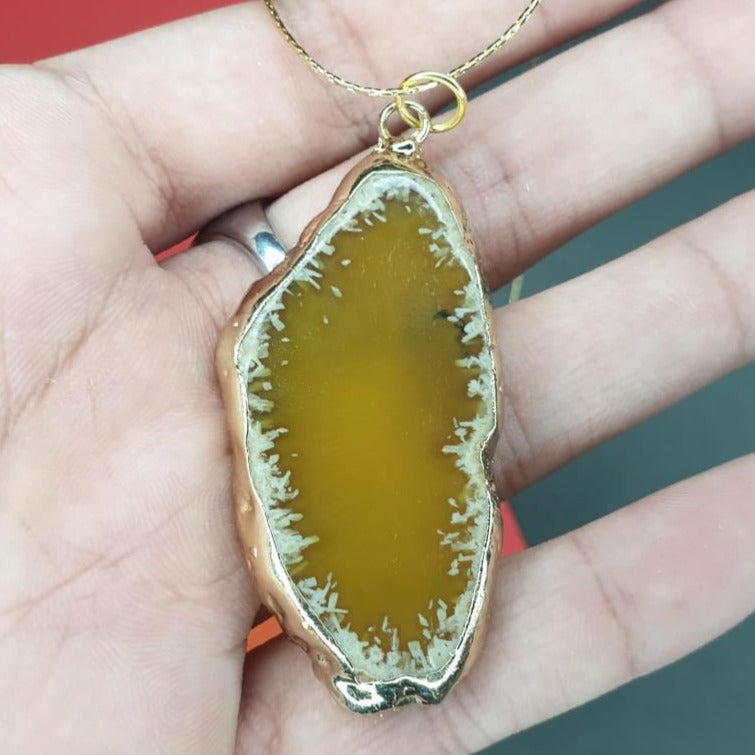 Yellow Clear Crystal Pendant