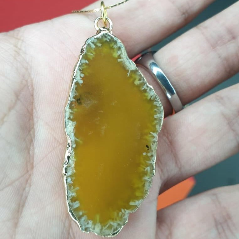 Yellow Clear Crystal Pendant