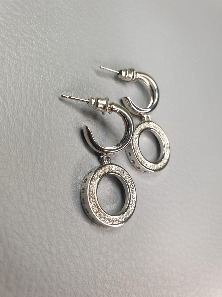 Sterling Silver Crystal Ring Earrings