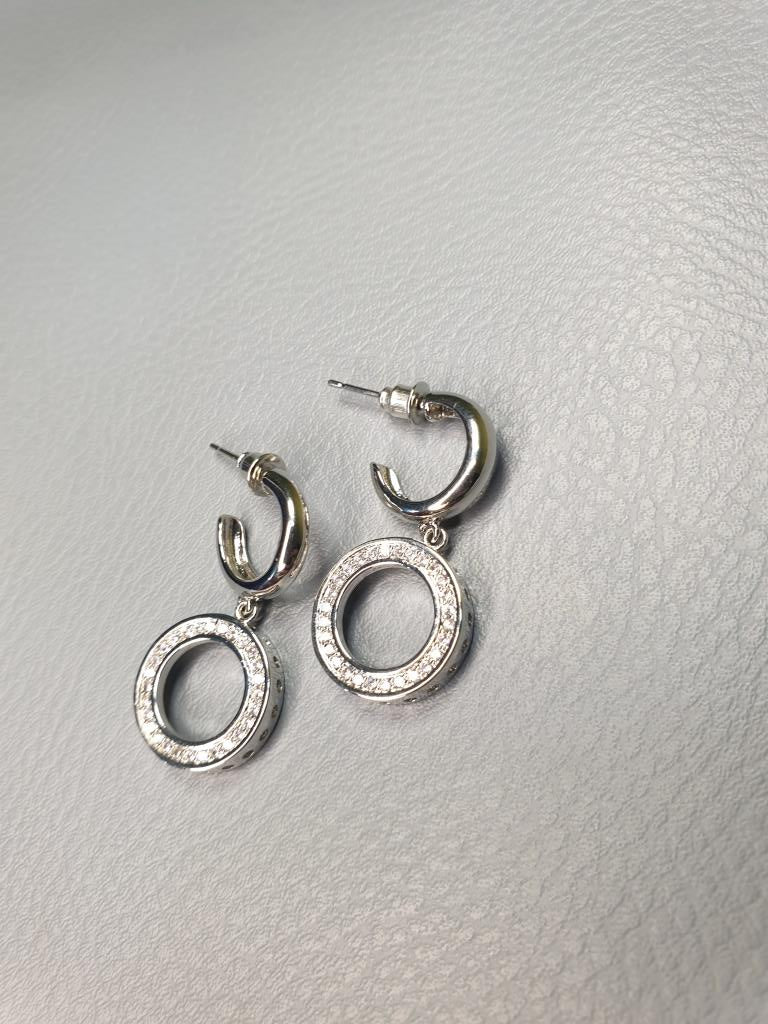 Sterling Silver Crystal Ring Earrings