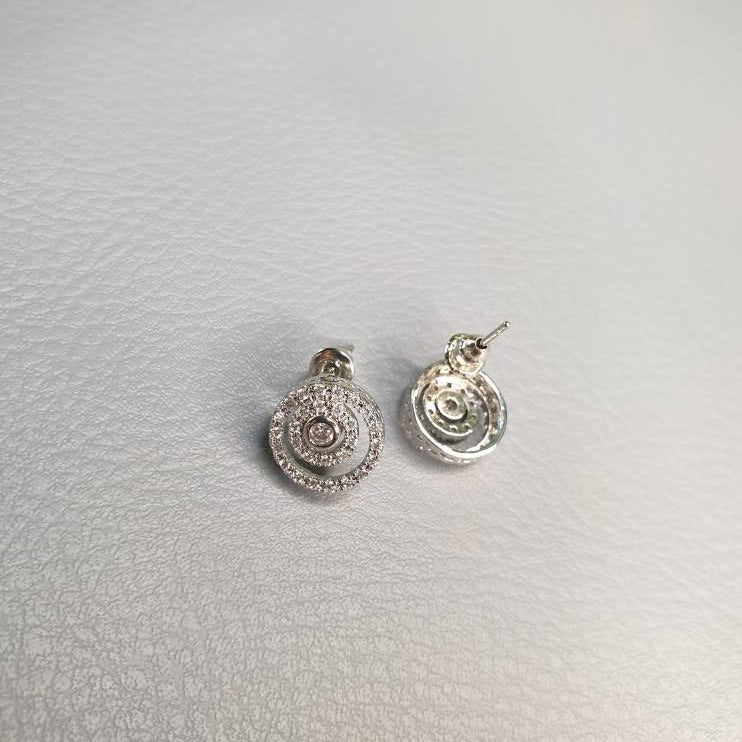 Round Crystal Stud Earrings