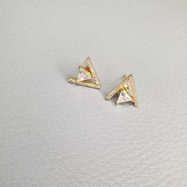 Triangle Crystal Stud Earrings