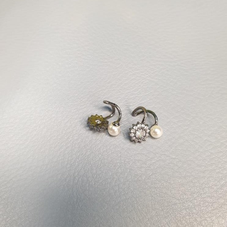 Sterling Silver Crystal Flower Earring