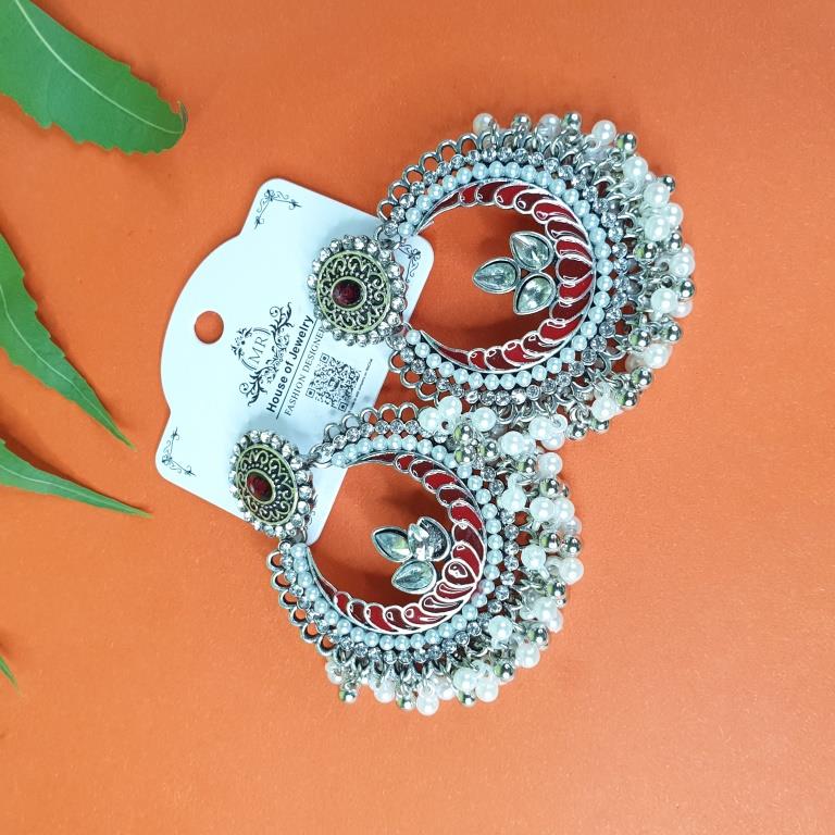 Fancy Bead And Crystal Earrings