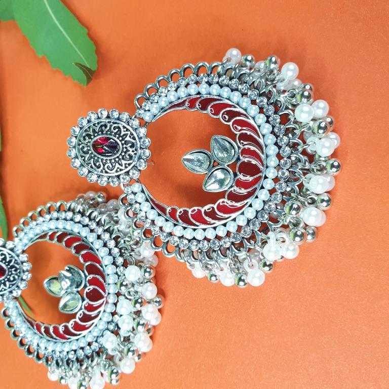 Fancy Bead And Crystal Earrings