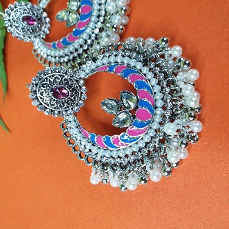 Fancy Bead And Crystal Earrings